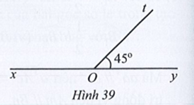 Số đo của góc xOt trong Hình 39 là: (ảnh 1)