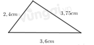Tính chu vi của hình tam giác sau:  A. 7,85(cm)  B. 7,95(cm2)  C. 7,55(cm2)  D. 7,95(cm) (ảnh 1)