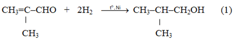 Cho 7 gam chất A có CTPT C4H6O tác dụng với H2 dư có xúc tác tạo thành 5,92 gam ancol isobutylic. Hiệu suất của phản ứng là: (ảnh 1)