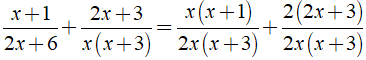 Thực hiện phép cộng các phân thức sau: a) x + 1/ 2x + 6 + 2x +3/ x( x +3) (ảnh 4)