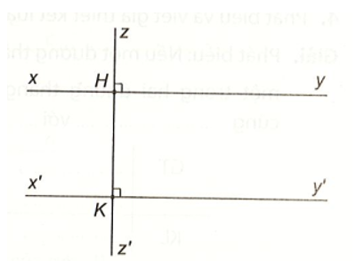 Có thể coi định lí “Hai đường thẳng phân biệt cùng vuông góc với một đường thẳng (ảnh 1)