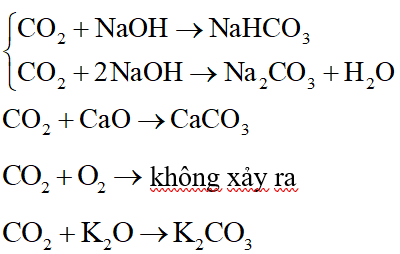 CO2 không phản ứng với chất nào trong các chất sau? (ảnh 1)