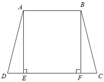 Cho hình thang cân ABCD (AB // CD, AB < CD ). Kẻ các đường cao AE, BF của hình thang. Chứng minh (ảnh 1)