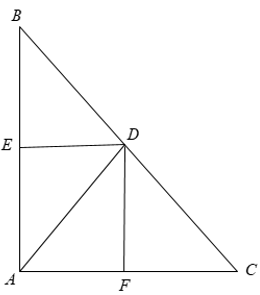 Cho tam giác ABC vuông tại A. Phân giác trong AD của góc A (D thuộc BC ). Vẽ DF vuông góc AC, DE (ảnh 1)