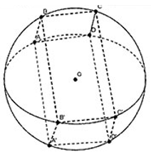 Cho hình hộp chữ nhật ABCDA'B'C'D' nội tiếp mặt cầu tâm O (các đỉnh của hình hộp chữ chữ nhật nằm trên mặt cầu) (ảnh 1)