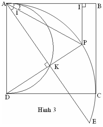 Trong hình vuông ABCD và nữa đường tròn đường kính AD và vẽ cung AC mà tâm là D (ảnh 4)
