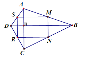 Cho một tứ giác ABCD có 2 đường chéo AC, BD vuông góc với nhau. Gọi (ảnh 1)