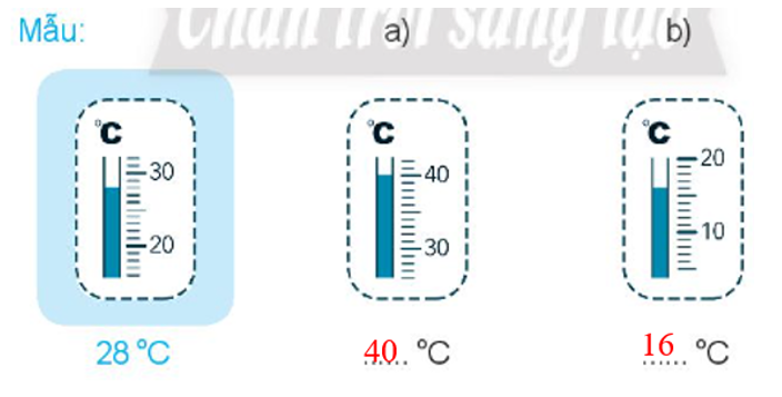 Đọc rồi viết nhiệt độ (theo mẫu). (ảnh 2)