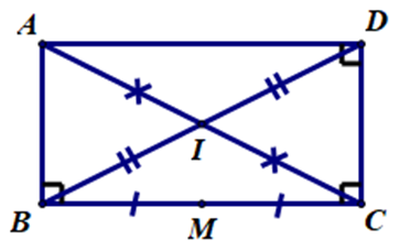 Trong mặt phẳng Oxy, cho hình chữ nhật ABCD có A(0; 3), D(2; 1) và I(–1; 0) là tâm của hình chữ nhật. Tọa độ trung điểm của đoạn thẳng BC là: (ảnh 1)