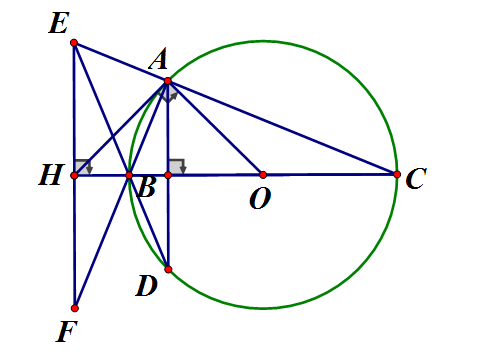 Cho tam giác ABC vuông tại A (AB < AC) nội tiếp đường tròn (O) có đường kính BC (ảnh 1)