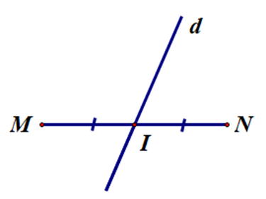 Đường thẳng d trong hình vẽ nào sau đây là đường trung trực của đoạn  (ảnh 2)