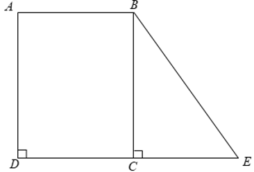 Tính diện tích mảnh đất hình thang ABED có AB = 23cm, DE = 31cm và diện tích hình chữ nhật ABCD là 828cm2. (ảnh 1)