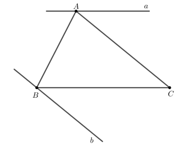 Cho tam giác ABC. Vẽ đường thẳng a đi qua A và song song với BC. Vẽ đường (ảnh 1)
