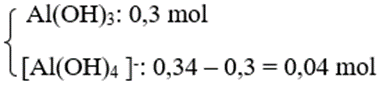 Cho V lít dung dịch NaOH 0,4M tác dụng với 58,14g Al2(SO4)3 thu được 23,4g kết tủa. Tìm giá trị lớn nhất của V? (ảnh 1)