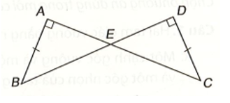 Cho các điểm A, B, C, D, E như hình bên. Chứng minh rằng  tam giác ABE =  tam giác DCE. (ảnh 1)