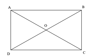 Cho hình chữ nhật ABCD có O là giao điểm hai đường chéo. Hãy chỉ ra  (ảnh 1)