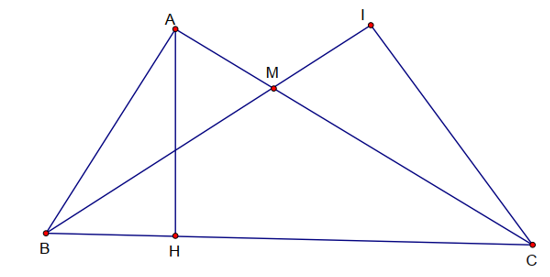 Cho tam giác ABC vuông tại A, đường cao AH, biết AB = 6 cm; AC = 8 cm. 1. Chứng minh: ΔABC đồng dạng ΔHBA. Tính HB; AH. (ảnh 1)