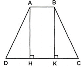 Cho hình thang cân ABCD( AB//CD,AB < CD ). Kẻ đường cao AH,BK của hình thang. Chứng minh rằng DH (ảnh 1)