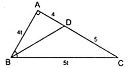 Cho tam giác ABC vuông tại A, đường phân giác BD. Tính AB, BC biết (ảnh 1)