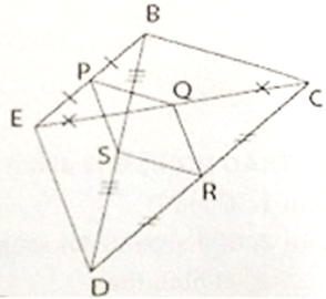 Cho tứ giác ABCD. Gọi P, Q, R, S lần lượt là trung điểm của AB, AC, CD, DB. 1. Chứng minh tứ giác (ảnh 1)