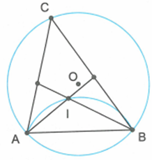 Cho một đường tròn (O) và dây AB cố định, điểm C chuyển động trên cung lớn AB  ( C khác  A và B ).  (ảnh 1)