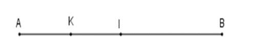 Cho đoạn thẳng AB = 8cm. Gọi I và K lần lượt là trung điểm của các đoạn thẳng AB (ảnh 1)