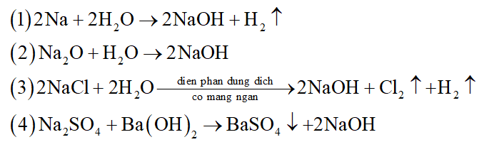 Viết 4 phương trình hóa học điều chế trực tiếp NaOH. (ảnh 1)