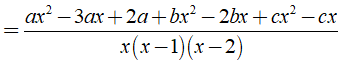 Xác định giá trị a, b, c để 9x^2 - 16x + 4/ x^3 - 3x^2 + 2x = a/x + b/x-1 + c/x-2 (ảnh 4)