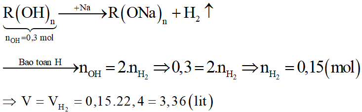 Cho hỗn hợp X gồm CH3OH, C2H4(OH)2 và C3H5(OH)3. Đốt cháy hoàn toàn m gam X thu được 6,72 lít khí CO2 (đktc). Cũng m gam X trên cho tác dụng với Na dư thu được tối đa V lít khí H2 (đktc). Giá trị của V là: (ảnh 3)