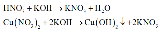 Cho 13,12 gam dung dịch X gồm Cu(NO3)2 28,66% và HNO3 tác dụng hoàn toàn với 105ml dung dịch KOH 1M, sau đó lọc bỏ kết tủa được dung dịch Y. Cô cạn Y được chất rắn Z. Nung Z đến khối lượng không đổi, thu được 8,78 gam chất rắn. (ảnh 2)