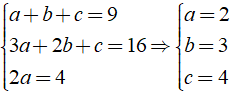 Xác định giá trị a, b, c để 9x^2 - 16x + 4/ x^3 - 3x^2 + 2x = a/x + b/x-1 + c/x-2 (ảnh 6)
