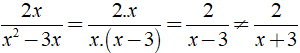 Phân thức 2/(x + 3) bằng với phân thưc nào dưới đây ? (ảnh 2)
