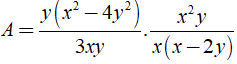 Tìm biểu thức A, biết rằng: a) x^2 -2xy/x^2y . A= x^2y - 4y^3/3xy (ảnh 4)