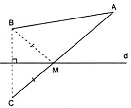Cho hai điểm A, B cùng nằm trên một nửa mặt phẳng có bờ là đường thẳng d. Tìm trên d điểm M (ảnh 1)