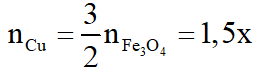 Cho 122,4 gam hỗn hợp X gồm Cu, Fe3O4 vào dung dịch H2SO4 đặc, nóng, thu được 10,08 lít SO2 (đktc), dung dịch Y và còn lại 4,8 gam kim loại. Cô cạn dung dịch Y thu được m gam muối khan. Tính m. (ảnh 2)