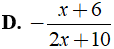 Rút gọn biểu thức x^2-36/2x +10 . 3/6-x được kết quả là ? (ảnh 6)