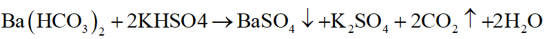 Cho dung dịch Ba(HCO3)2 lần lượt vào các dung dịch: CaCl2, Ca(NO3)2, NaOH, Na2CO3, KHSO4, Na2SO4, H2SO4, HCl. Số trường hợp có tạo ra kết tủa là: (ảnh 3)