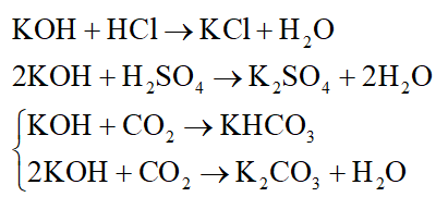 Có các dung dịch KOH, HCl, H2SO4 (loãng); các chất rắn Fe(OH)3, Cu và các khí CO2, NO. Cho các chất tác dụng với nhau từng đôi một. Viết các phương trình hóa học. (ảnh 1)