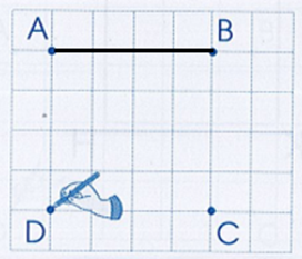 Vẽ hình vuông trên lưới ô vuông theo hướng dẫn sau: (ảnh 2)