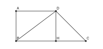 Cho hình thang vuông ABCD, đường cao AB = 2a, đáy lớn BC = 3a, đáy nhỏ AD = 2a (ảnh 1)