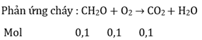 Đốt cháy hoàn toàn hỗn hợp A gồm glucozơ, anđehit fomic và axit axetic cần 2,24 lít O2 (đktc). (ảnh 1)