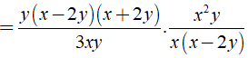Tìm biểu thức A, biết rằng: a) x^2 -2xy/x^2y . A= x^2y - 4y^3/3xy (ảnh 5)
