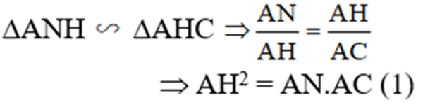 Cho tam giác ABC có ba góc nhọn, biết AB = 15cm, AC = 13cm và đường cao AH = 12cm. Gọi N, M lần lượt là hình chiếu vuông góc của H xuống AC và AB. a) Chứng minh rằng ΔAHN ∼ ΔACH b) Tính độ dài BC c) Chứng minh ΔAMN ∼ ΔACB d) Tính MN (ảnh 3)