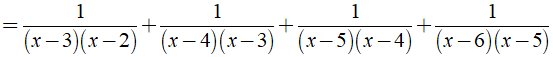 b) Áp dụng để rút gọn biểu thức sau:  M = 1/x^2-5x+6 + 1/x^2-7x+12 + 1/x^2-9x+20 + 1/x^2-11x+30 (ảnh 3)