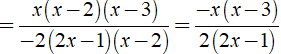 Rút gọn phân thức sau: a) x^3 - 5x^2 + 6x/ -4x^2 + 10x -4 (ảnh 3)