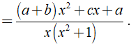 Xác định giá trị của a, b, c để 1/x(x^2+1) = a/x + bx+c/x^2+1 (ảnh 3)
