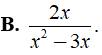 Phân thức 2/(x + 3) bằng với phân thưc nào dưới đây ? (ảnh 6)