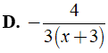 Kết quả của phép tính 4x + 12/ (x + 4)^2 : 3(x + 3)/x + 4 (ảnh 7)