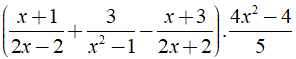 Cho biểu thức  (x+1/2x-2 + 3/x^2-1 -x+3/2x+2). 4x^2-4/5 a) Tìm điều kiện giác trị của x để giá trị của biểu thức xác định. (ảnh 1)