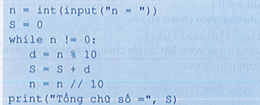 Tổng chữ số Viết chương trình nhập vào số nguyên dương n và in ra tổng  (ảnh 2)
